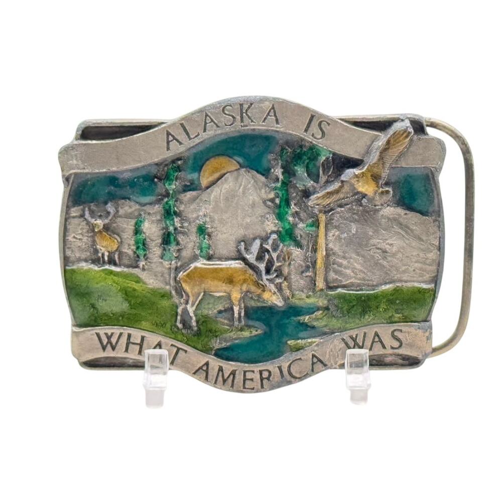 Bergamot Brass Works Alaska What America Was State Souvenir Belt Buckle